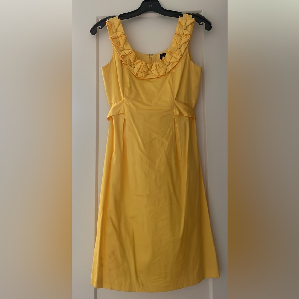 BCBG Max & Cleo Yellow Ruffled Midi Dress